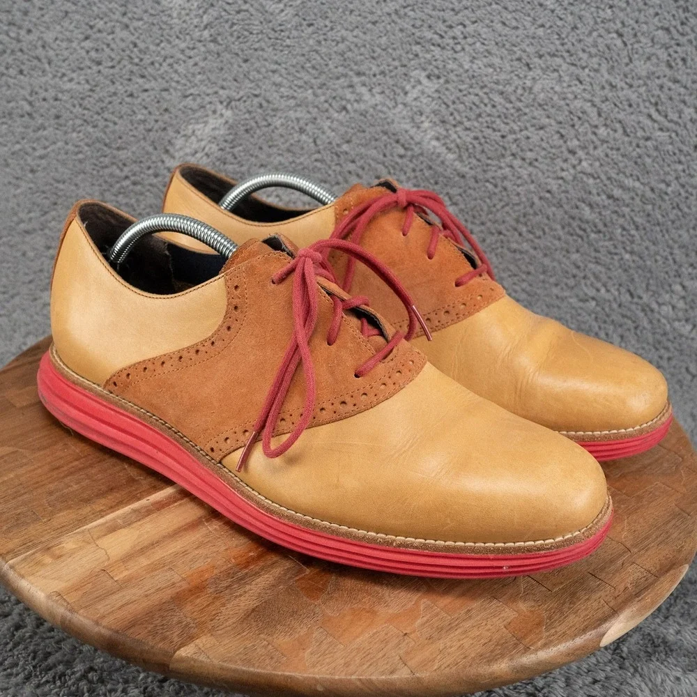 Cole Haan Leather Saddle Oxfords Men's 11.5 Brown Comfort Shoes